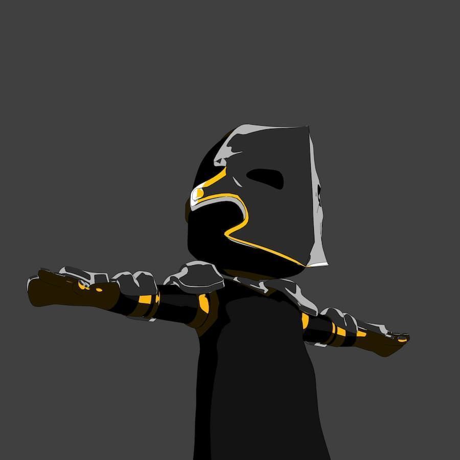 Pack Chibi Knights and Wizard - 6x Rigged Low Poly Characters Low-poly 3D model_27