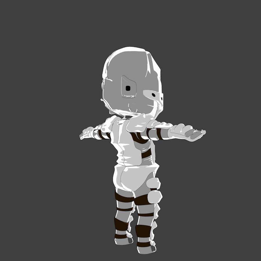 Pack Chibi Knights and Wizard - 6x Rigged Low Poly Characters Low-poly 3D model_25