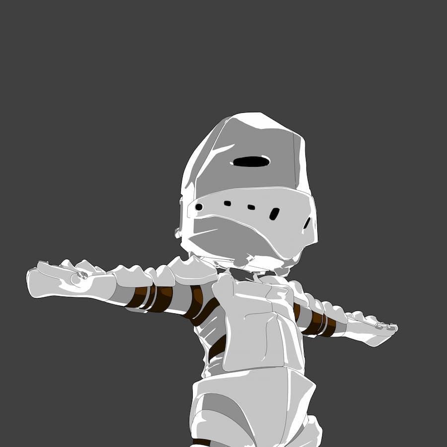 Pack Chibi Knights and Wizard - 6x Rigged Low Poly Characters Low-poly 3D model_23