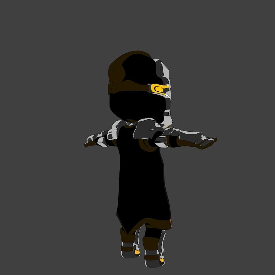 Pack Chibi Knights and Wizard - 6x Rigged Low Poly Characters Low-poly 3D model_20