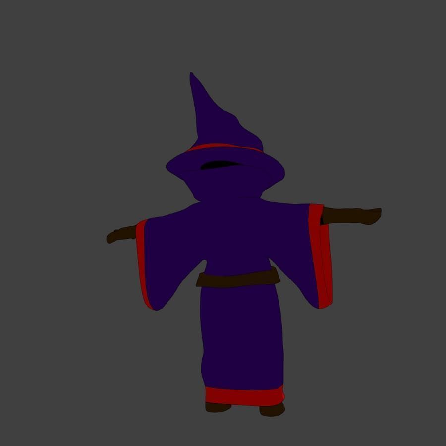 Pack Chibi Knights and Wizard - 6x Rigged Low Poly Characters Low-poly 3D model_34