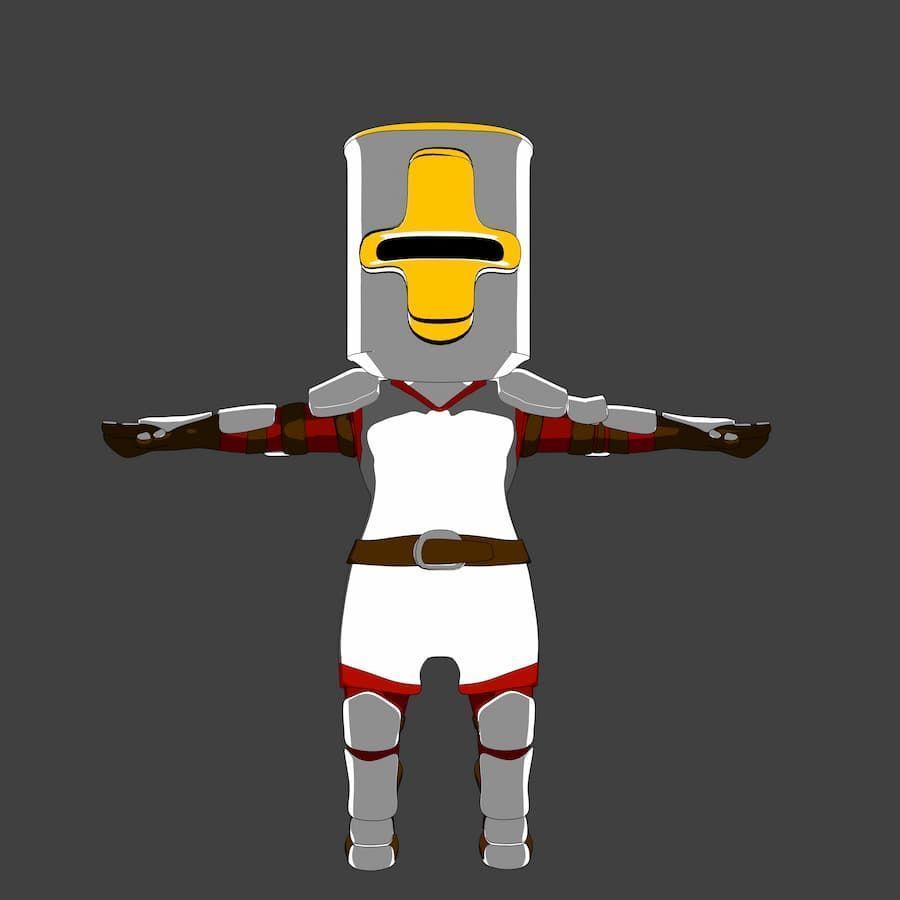 Pack Chibi Knights and Wizard - 6x Rigged Low Poly Characters Low-poly 3D model_16