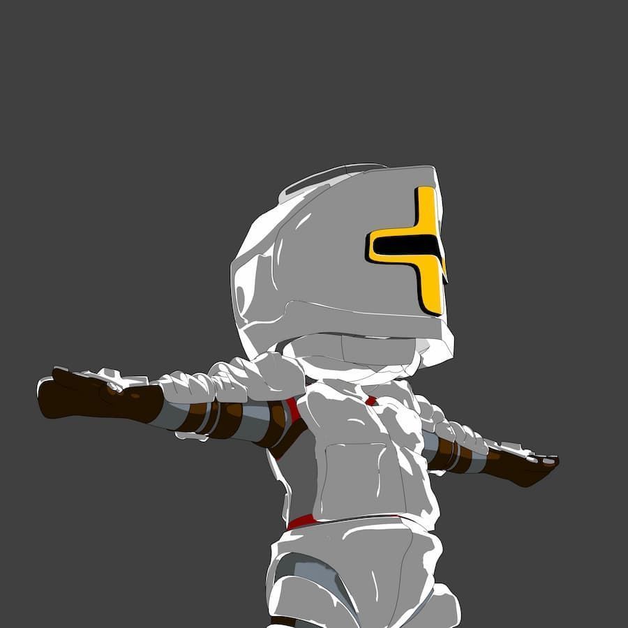 Pack Chibi Knights and Wizard - 6x Rigged Low Poly Characters Low-poly 3D model_13