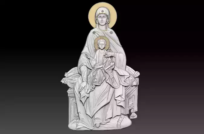 Panagia Enthrone Vrefokratousa  HOLY MARY 3D print model