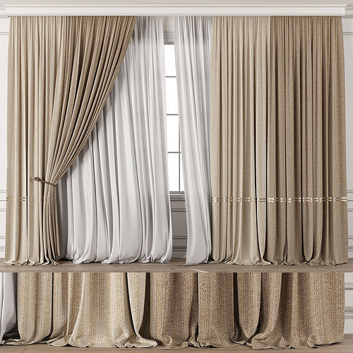 Curtain modern 11 3D model