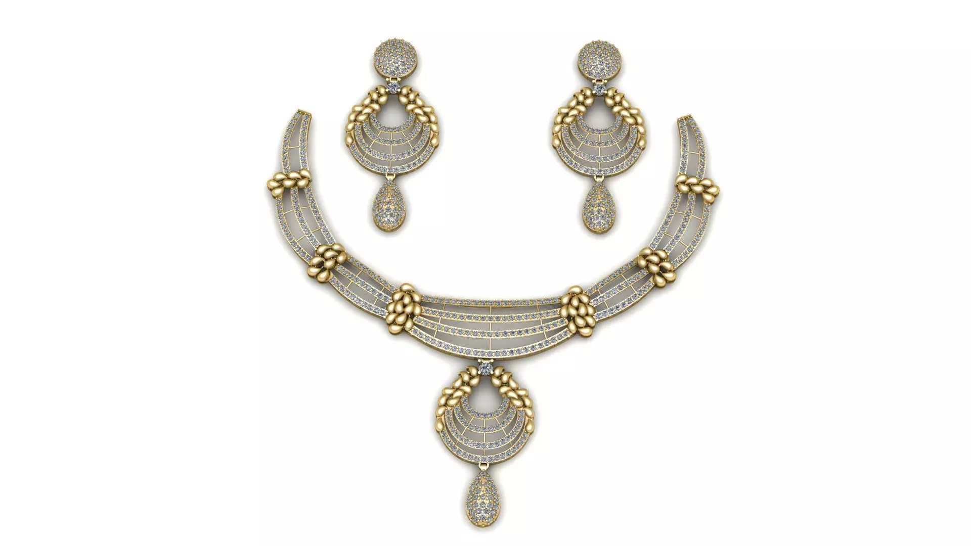 Luxury Wedding Diamond Necklace 3d Printable Model 3D print model