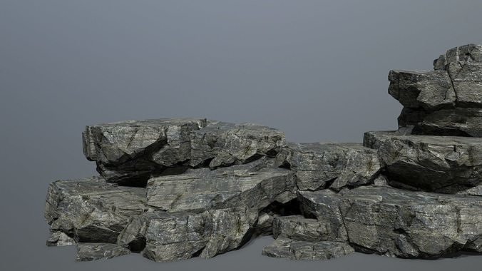 cliff rocks Low-poly 3D model
