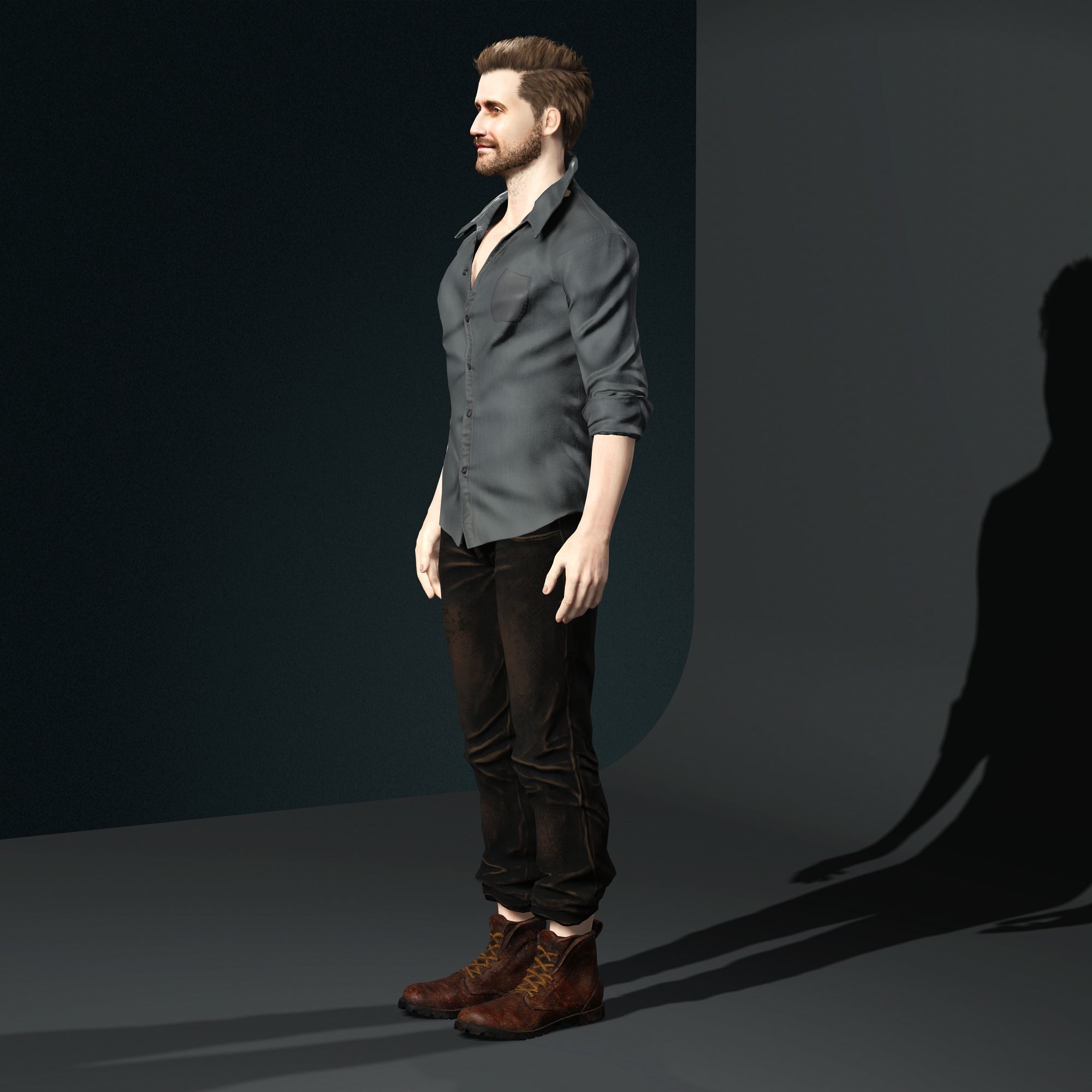 Jake Gyllenhaal Character Low-poly 3D model_9