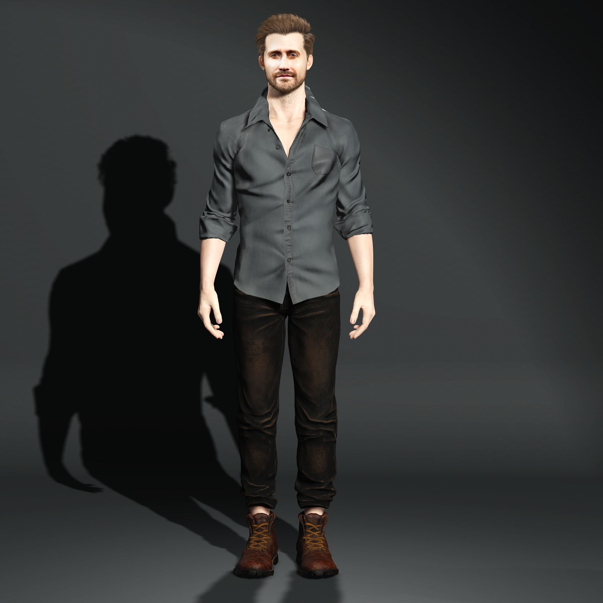 Jake Gyllenhaal Character Low-poly 3D model_8