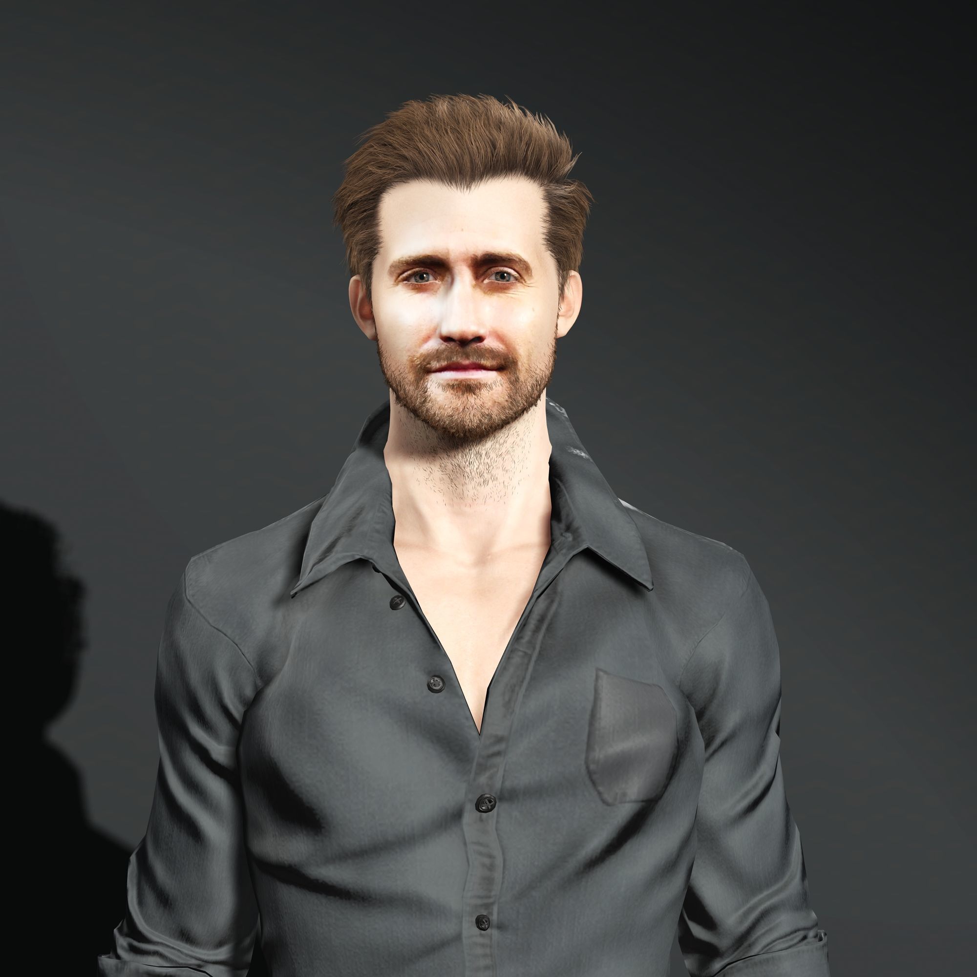 Jake Gyllenhaal Character Low-poly 3D model_1