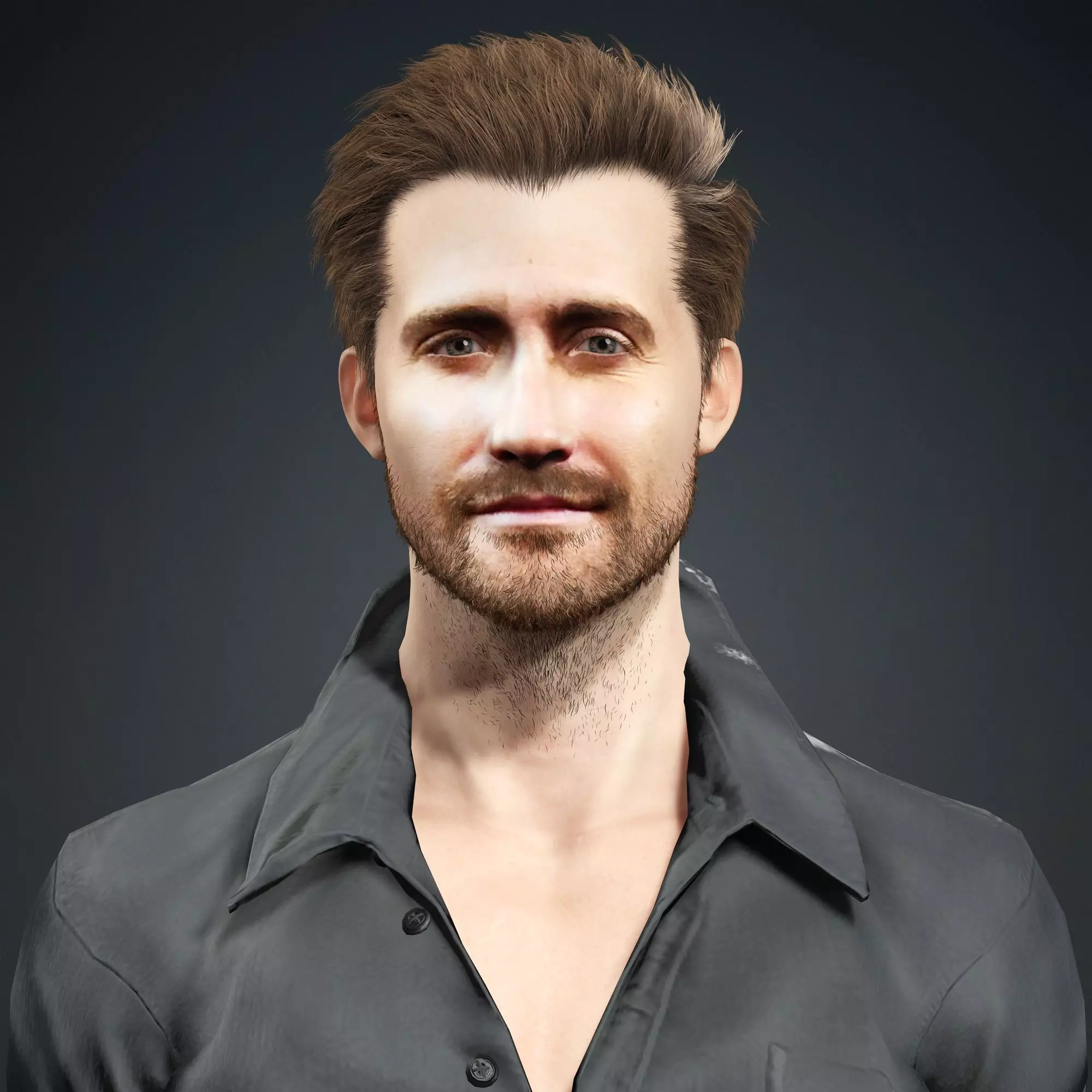 Jake Gyllenhaal Character Low-poly 3D model_0