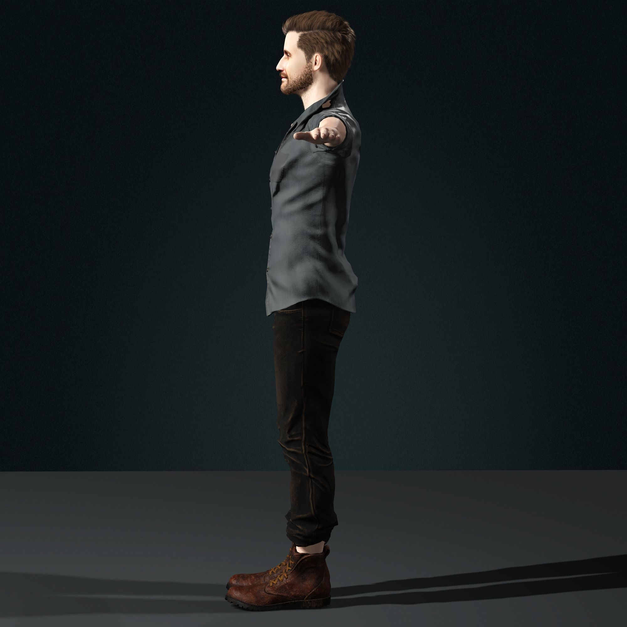 Jake Gyllenhaal Character Low-poly 3D model_12