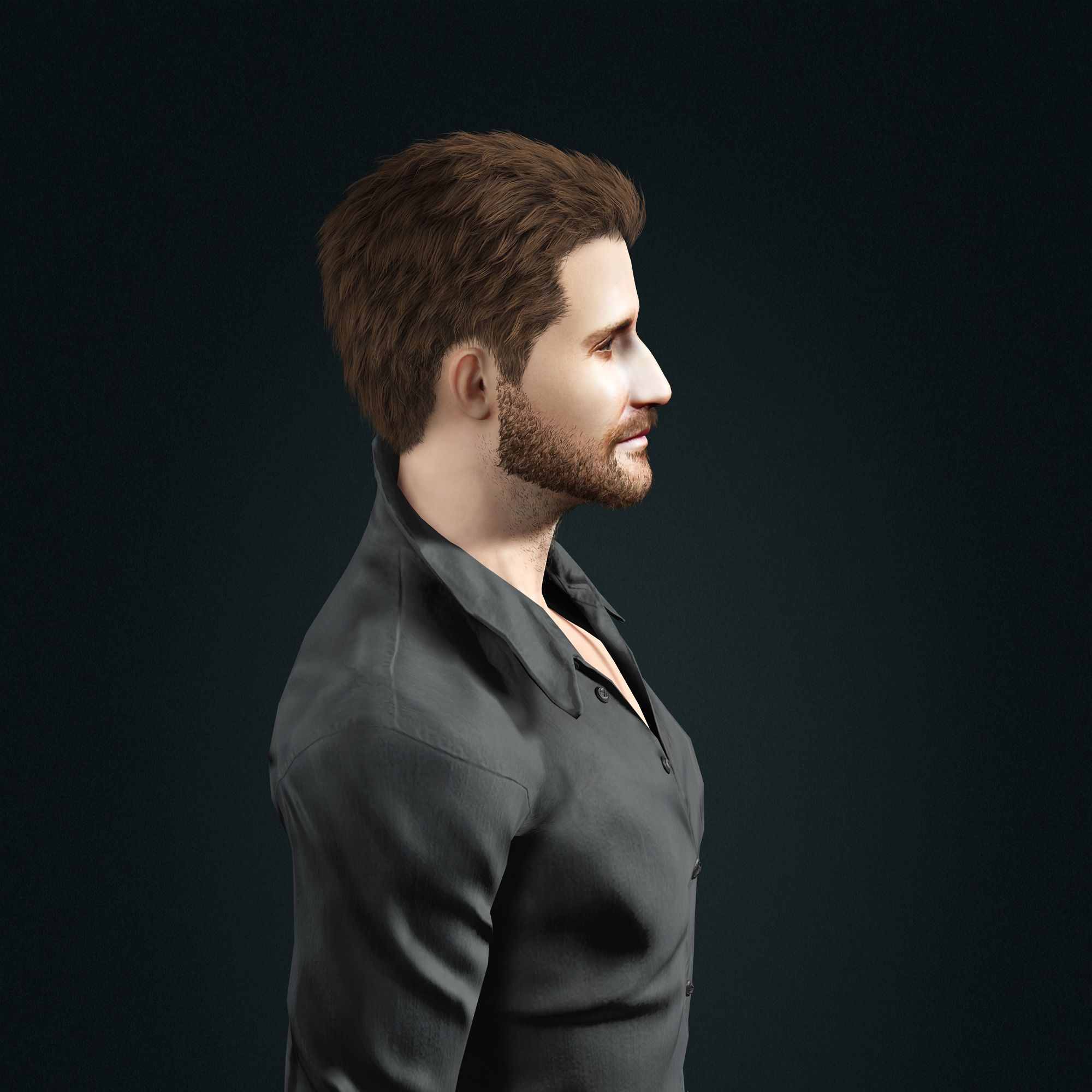 Jake Gyllenhaal Character Low-poly 3D model_4