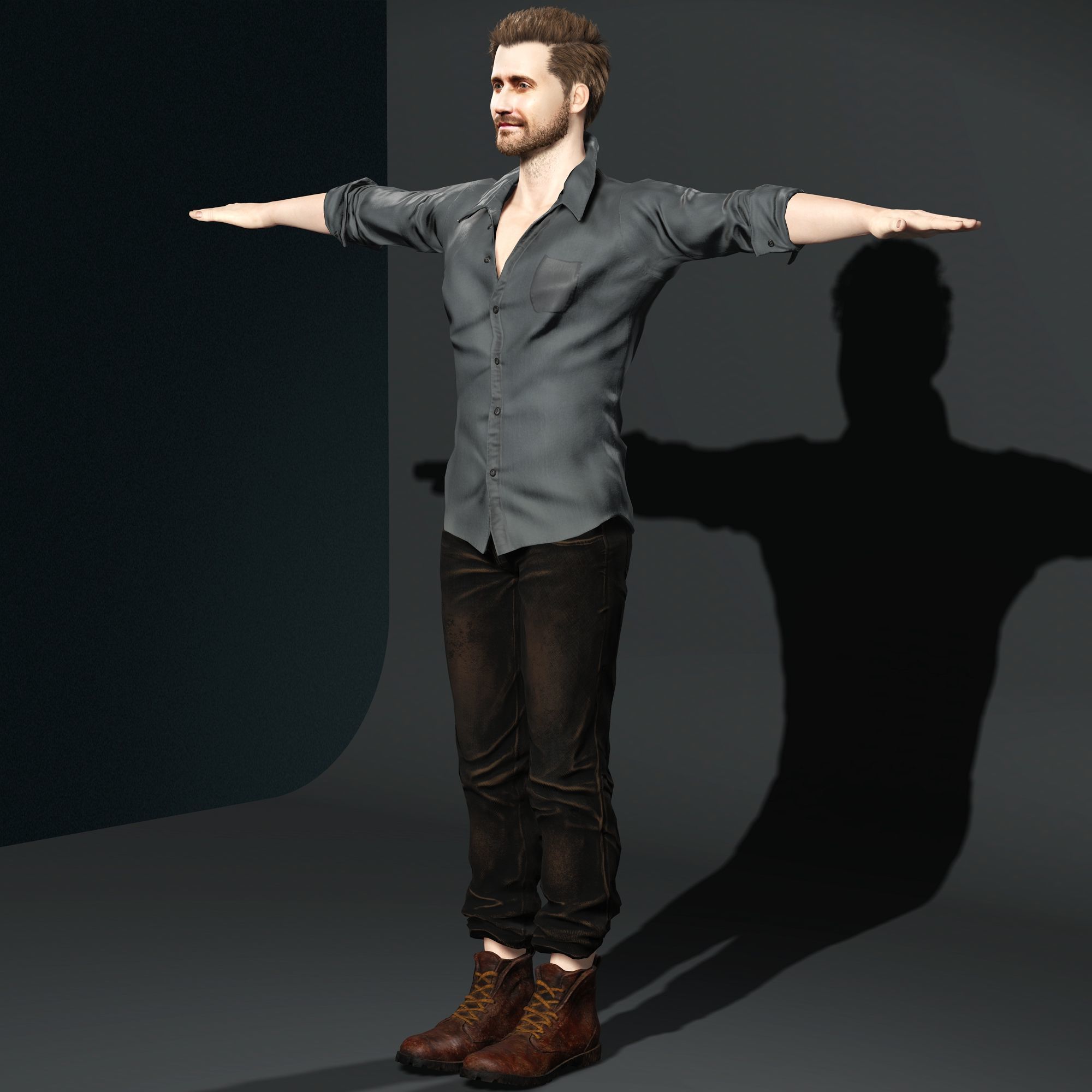 Jake Gyllenhaal Character Low-poly 3D model_13