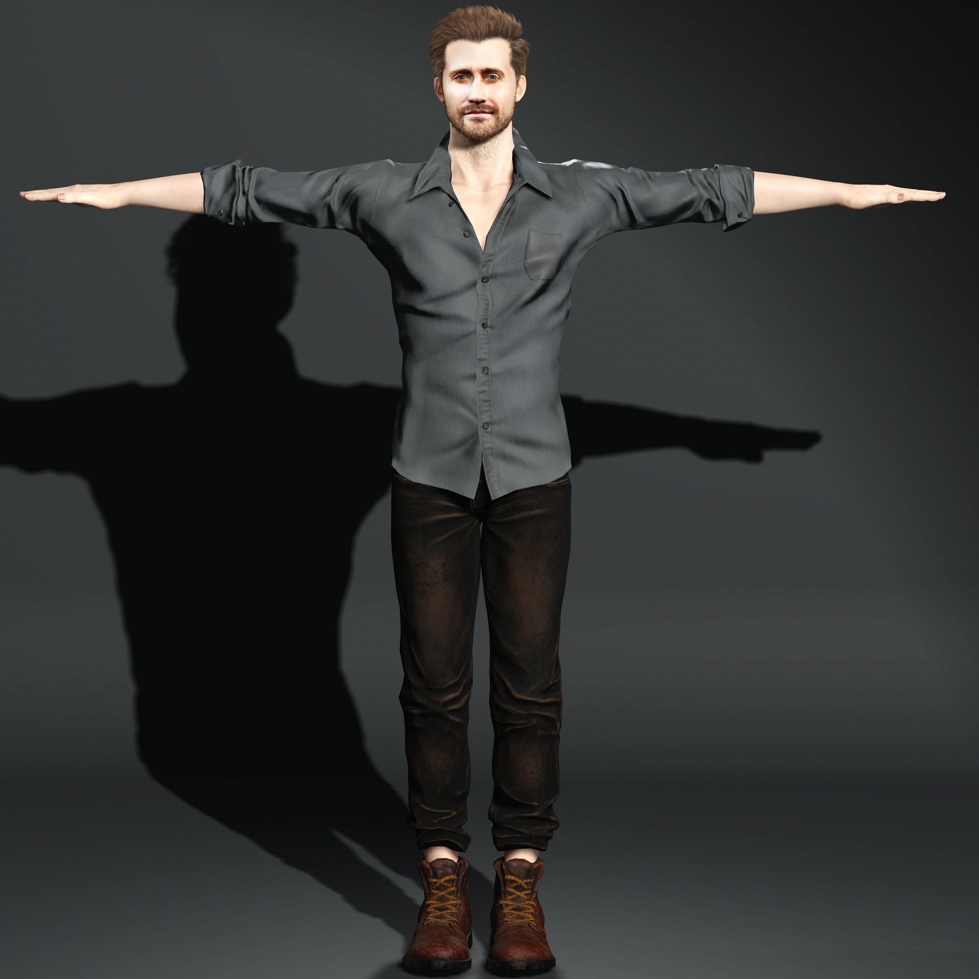 Jake Gyllenhaal Character Low-poly 3D model_10
