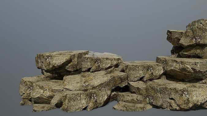 forest rocks Low-poly 3D model