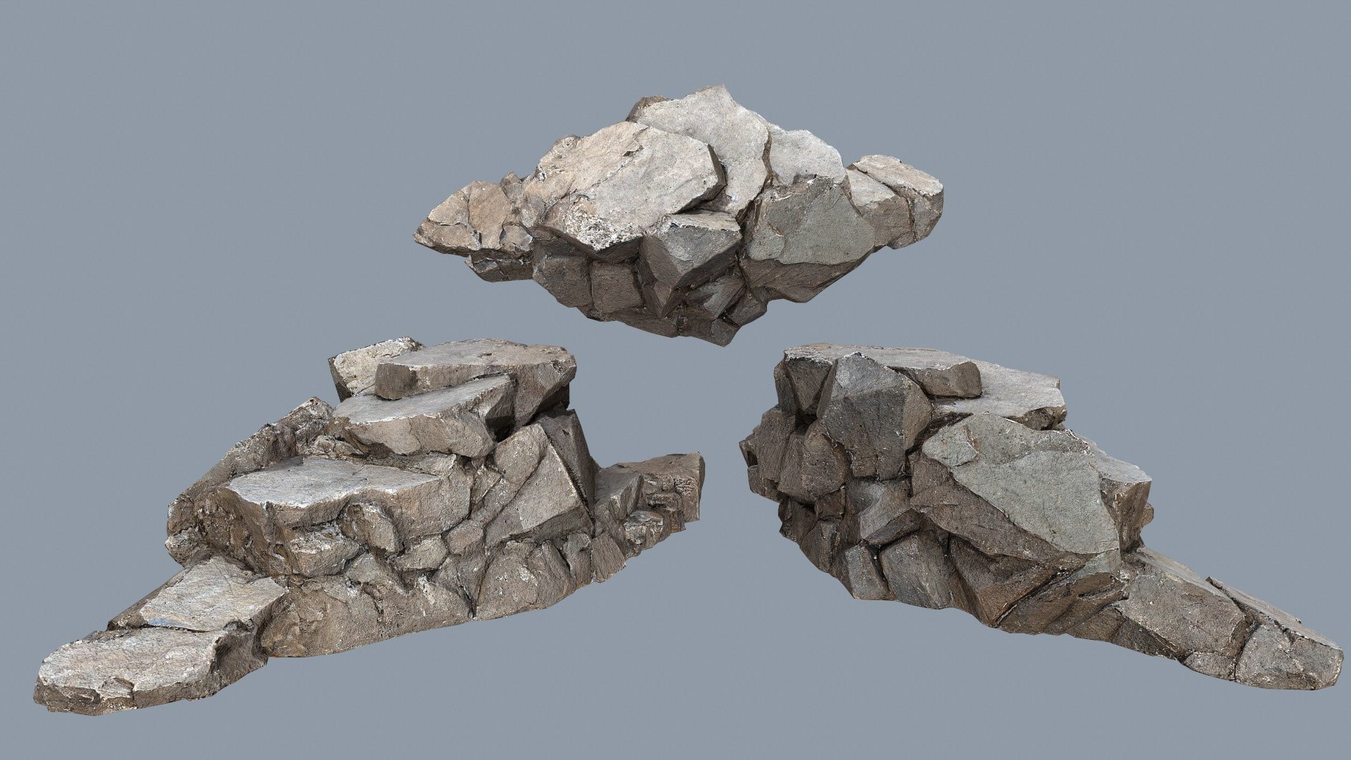 desert cliff rocks Low-poly 3D model_8