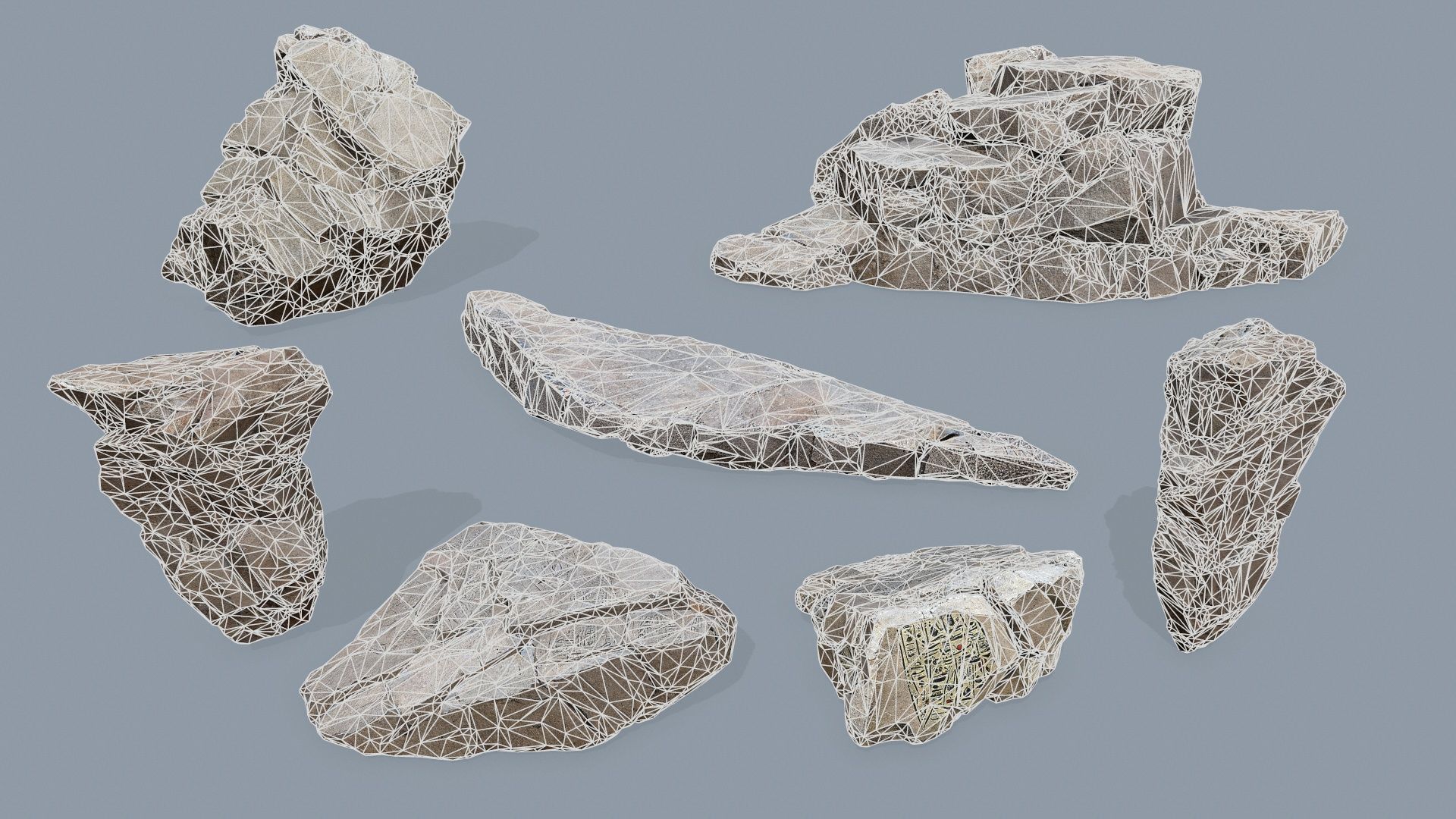 desert cliff rocks Low-poly 3D model_15