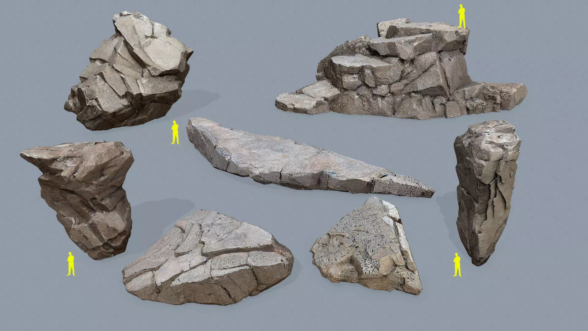 desert cliff rocks Low-poly 3D model_0