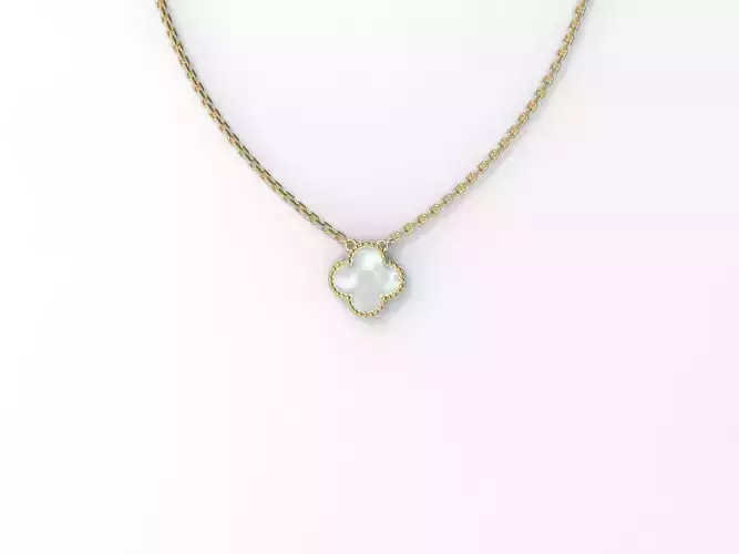 Vintage flower pendant with smooth mother-of-pearl 12 mm 3D print model