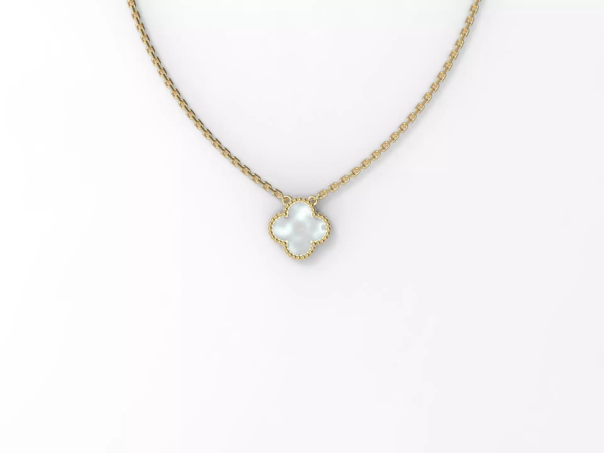 Vintage flower pendant with smooth mother-of-pearl 12 mm 3D print model