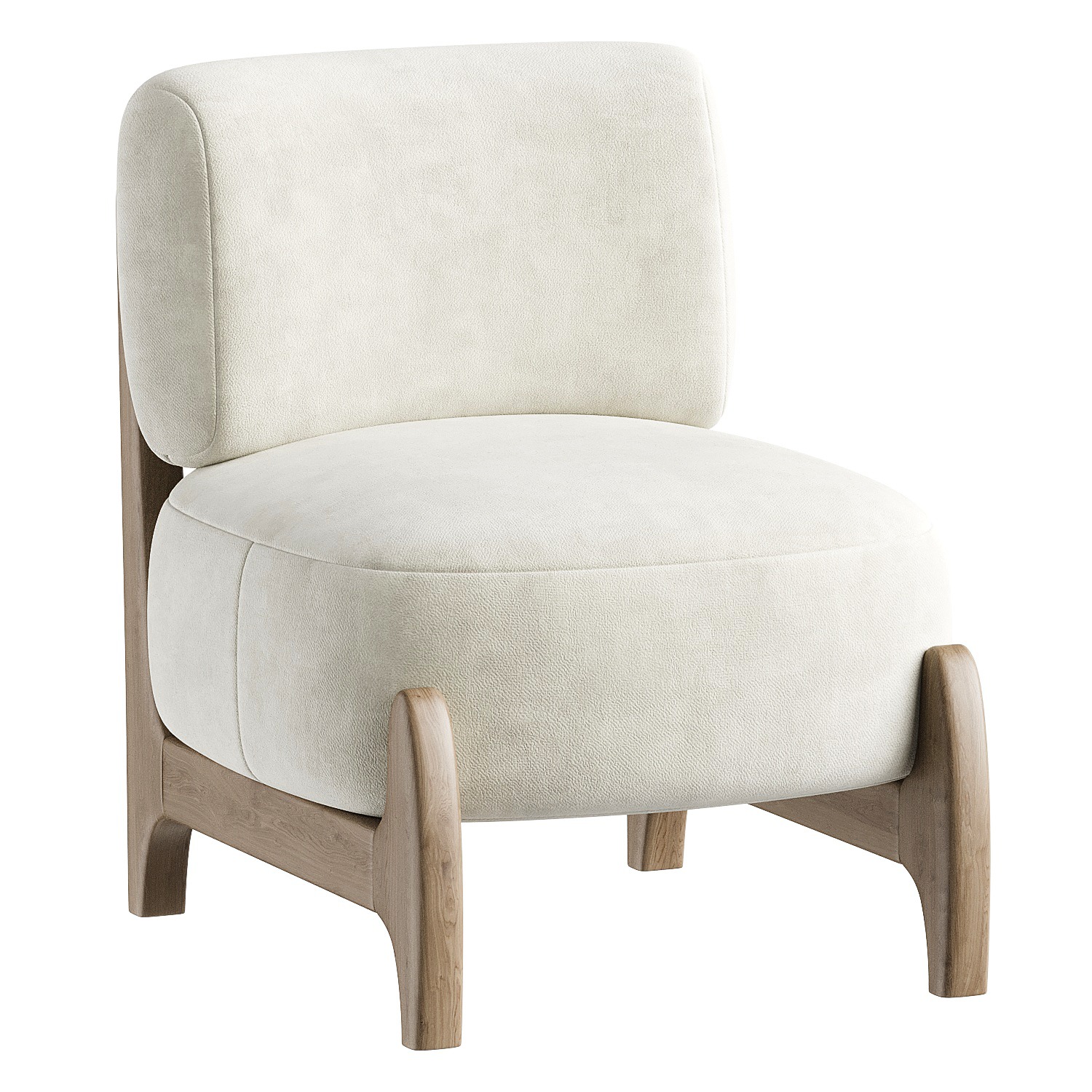 armchair white 3D model_4