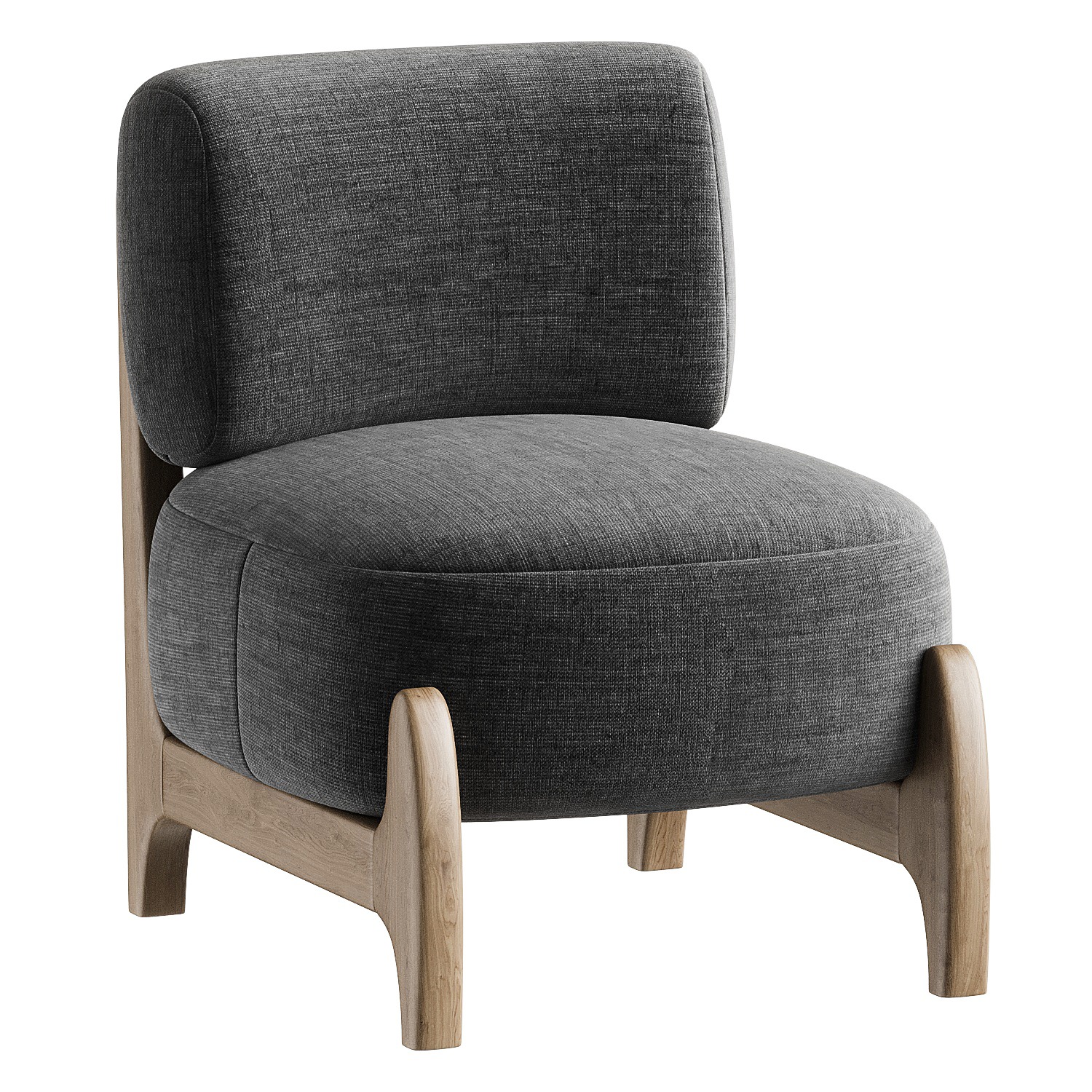 armchair white 3D model_3