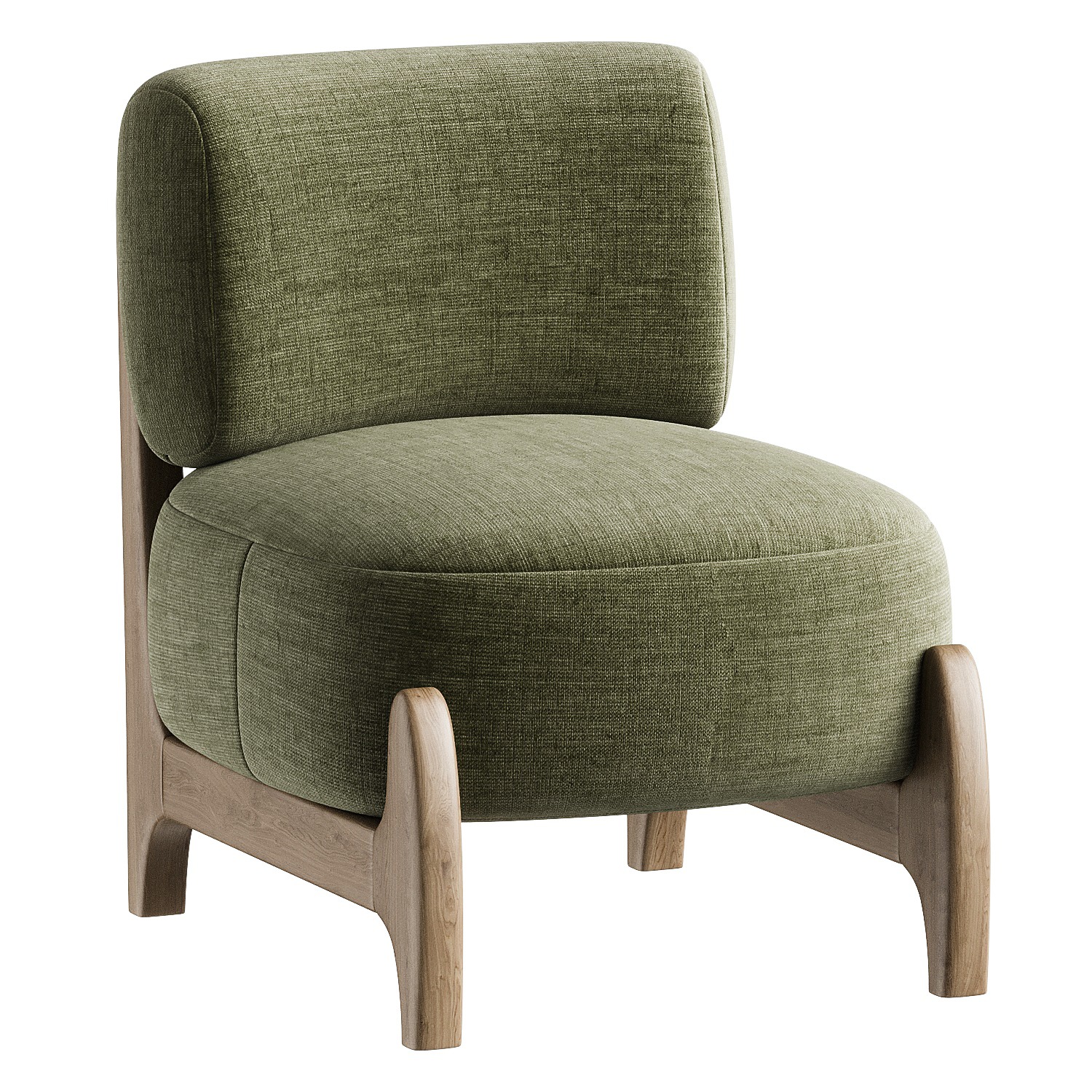 armchair white 3D model_2