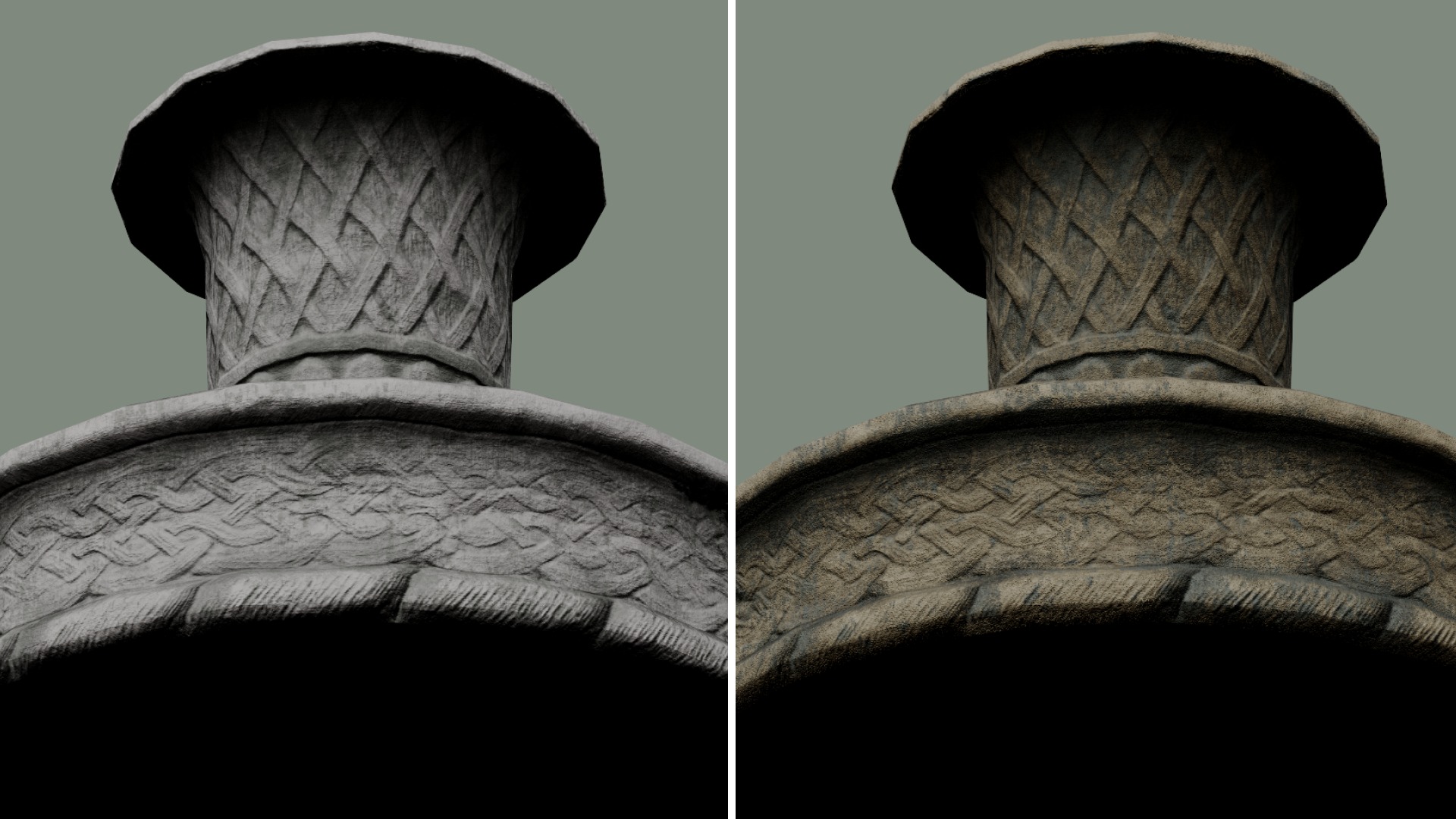 Ancient Water Fountain old dirty concrete Low-poly 3D model_2