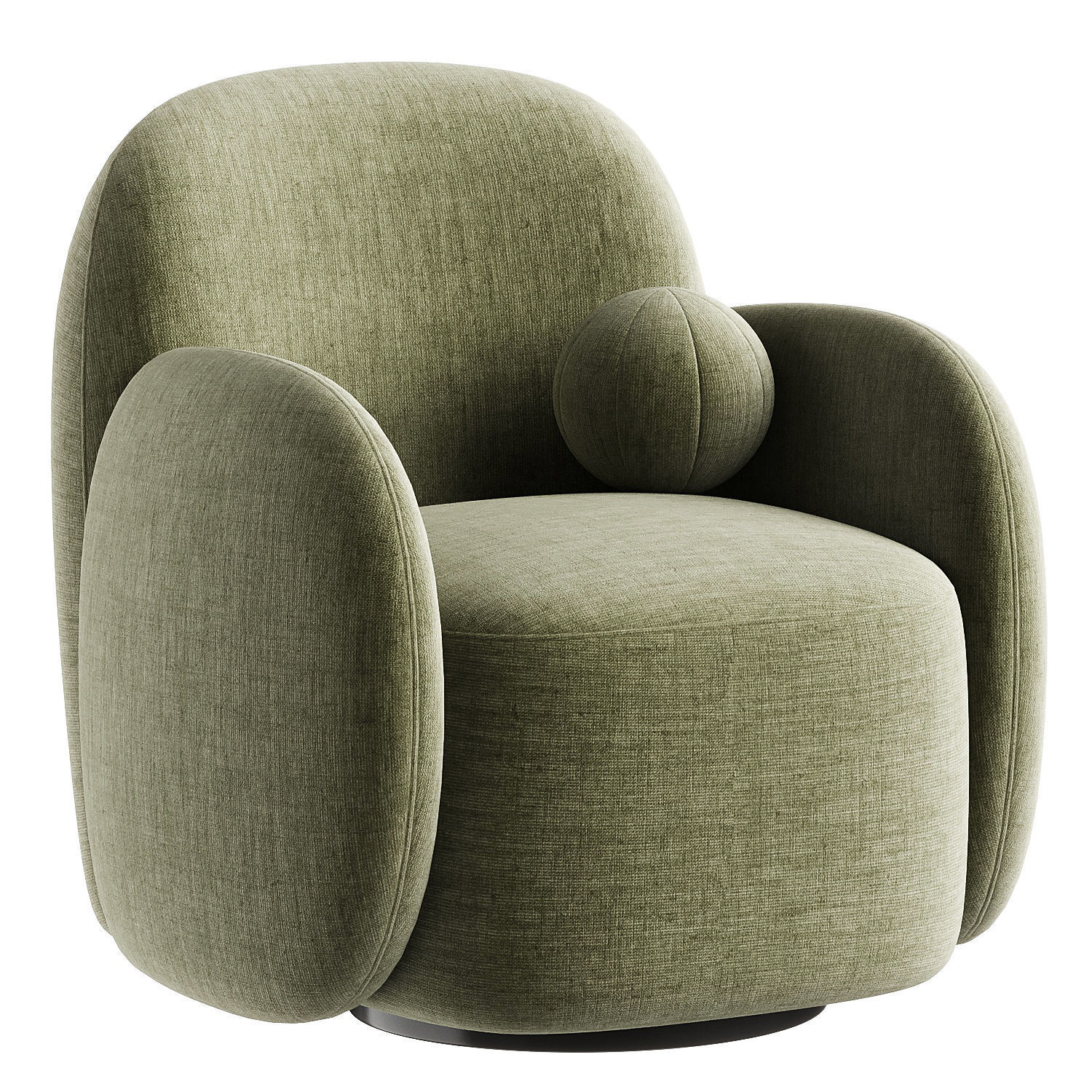 armchair white 4 3D model_5