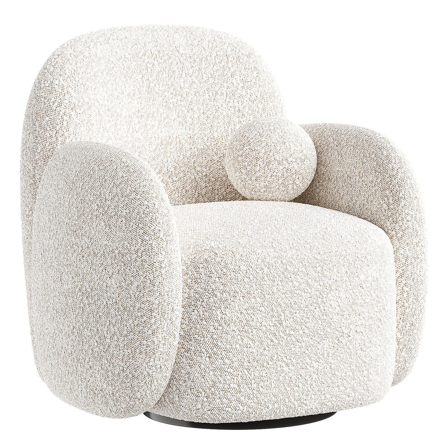 armchair white 4 3D model_2