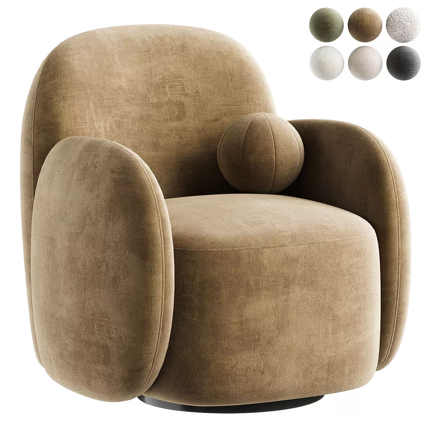 armchair white 4 3D model_0