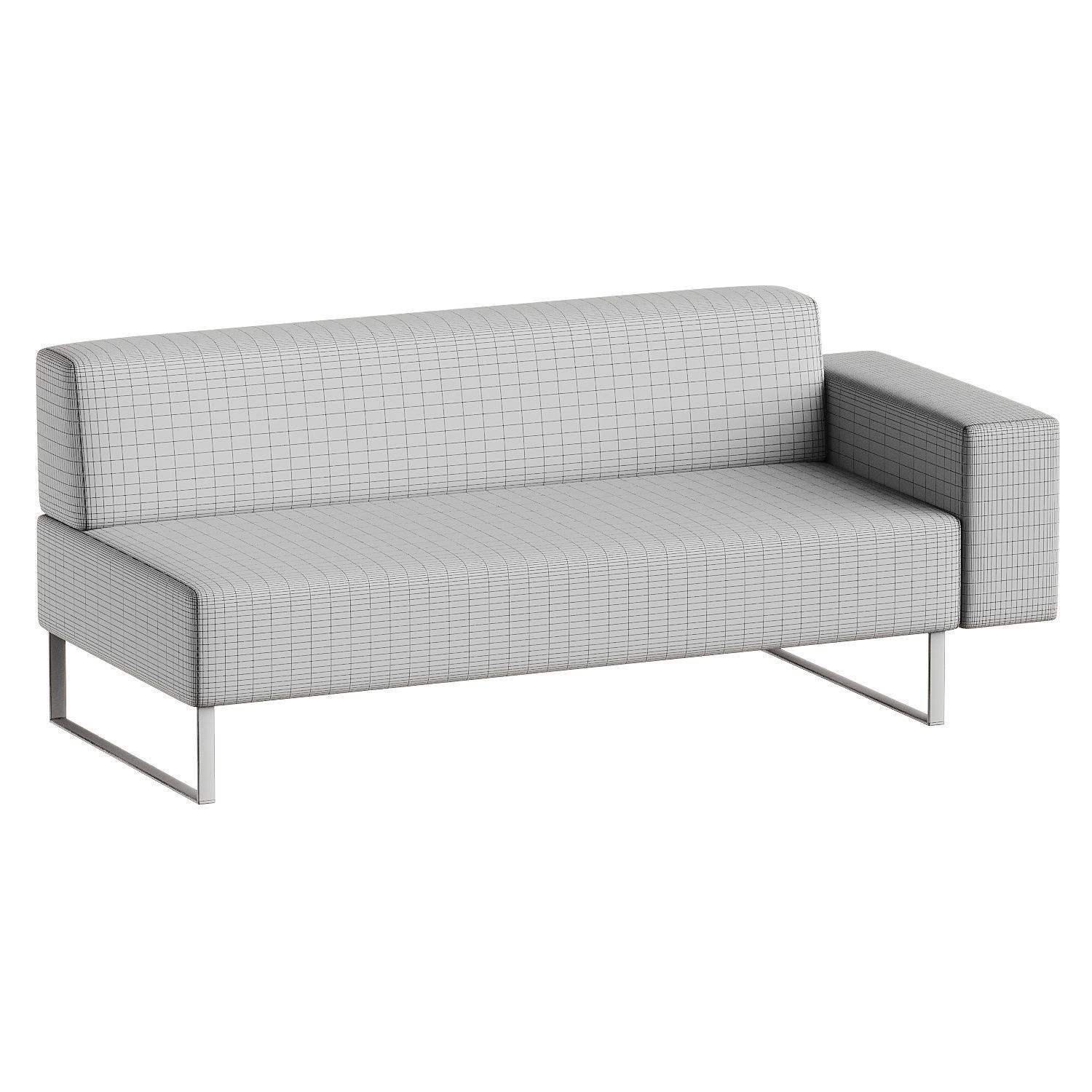 pink sofa 3D model_2