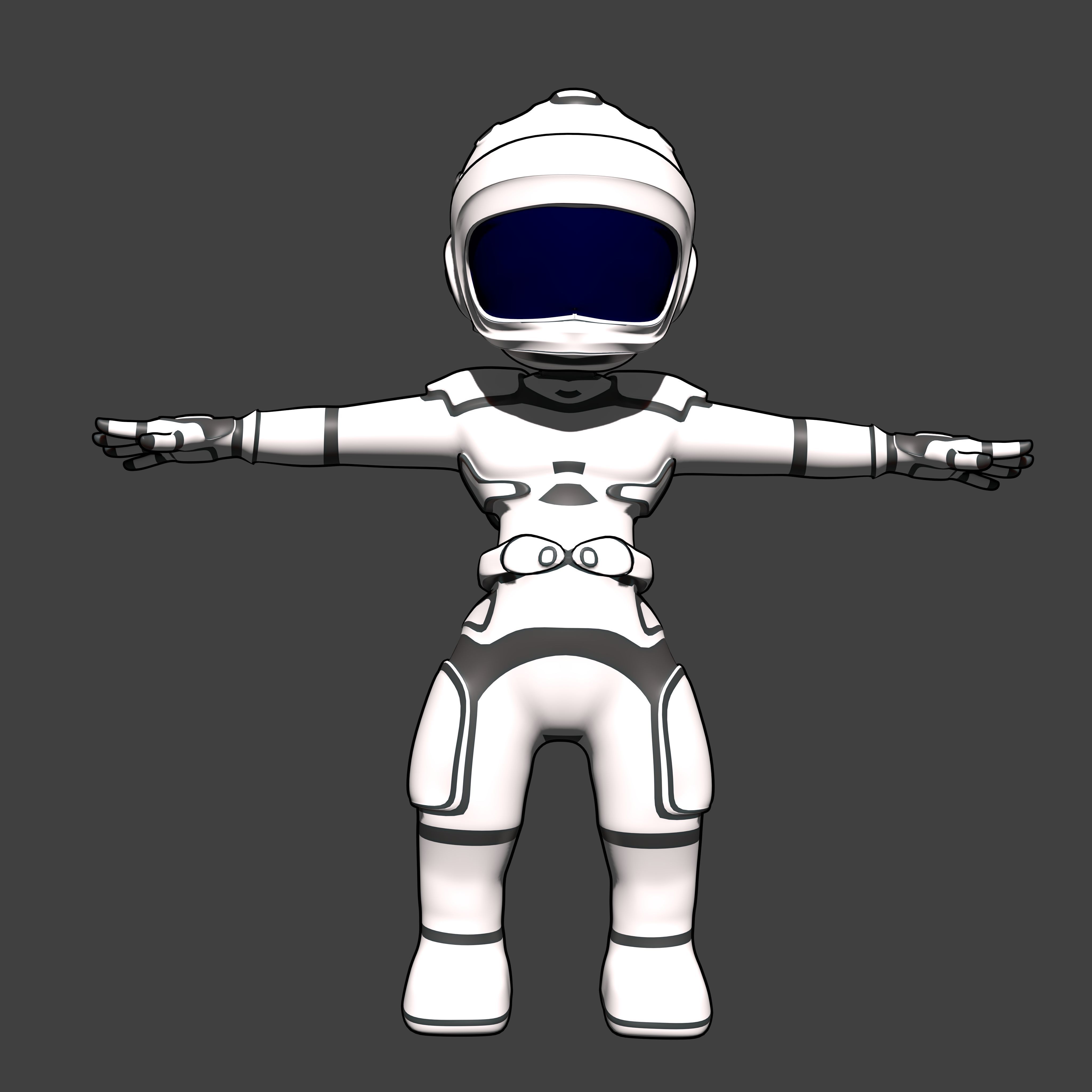 3D Chibi Astronaut - Customizable rigged Model Male or Female Low-poly 3D model_8