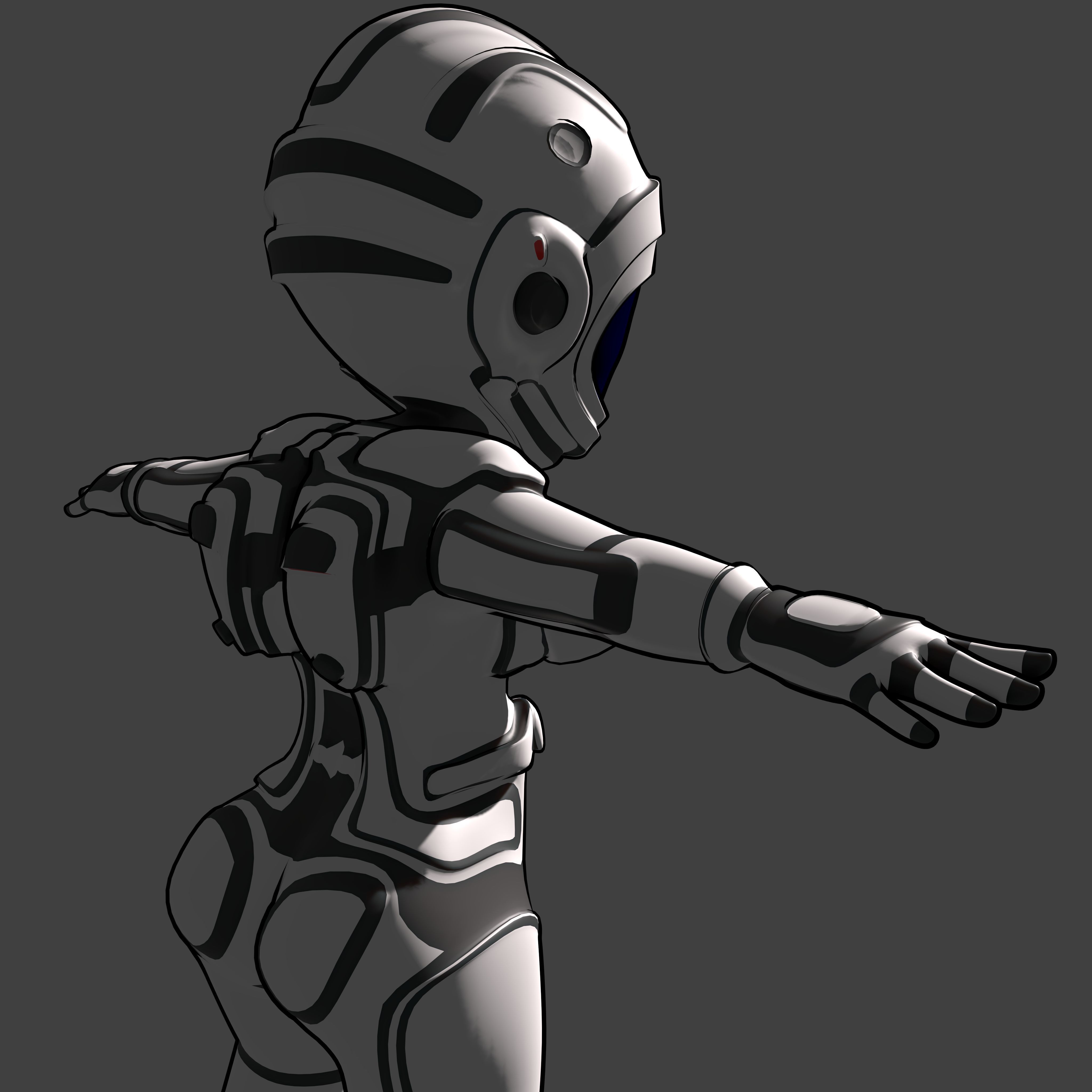 3D Chibi Astronaut - Customizable rigged Model Male or Female Low-poly 3D model_11