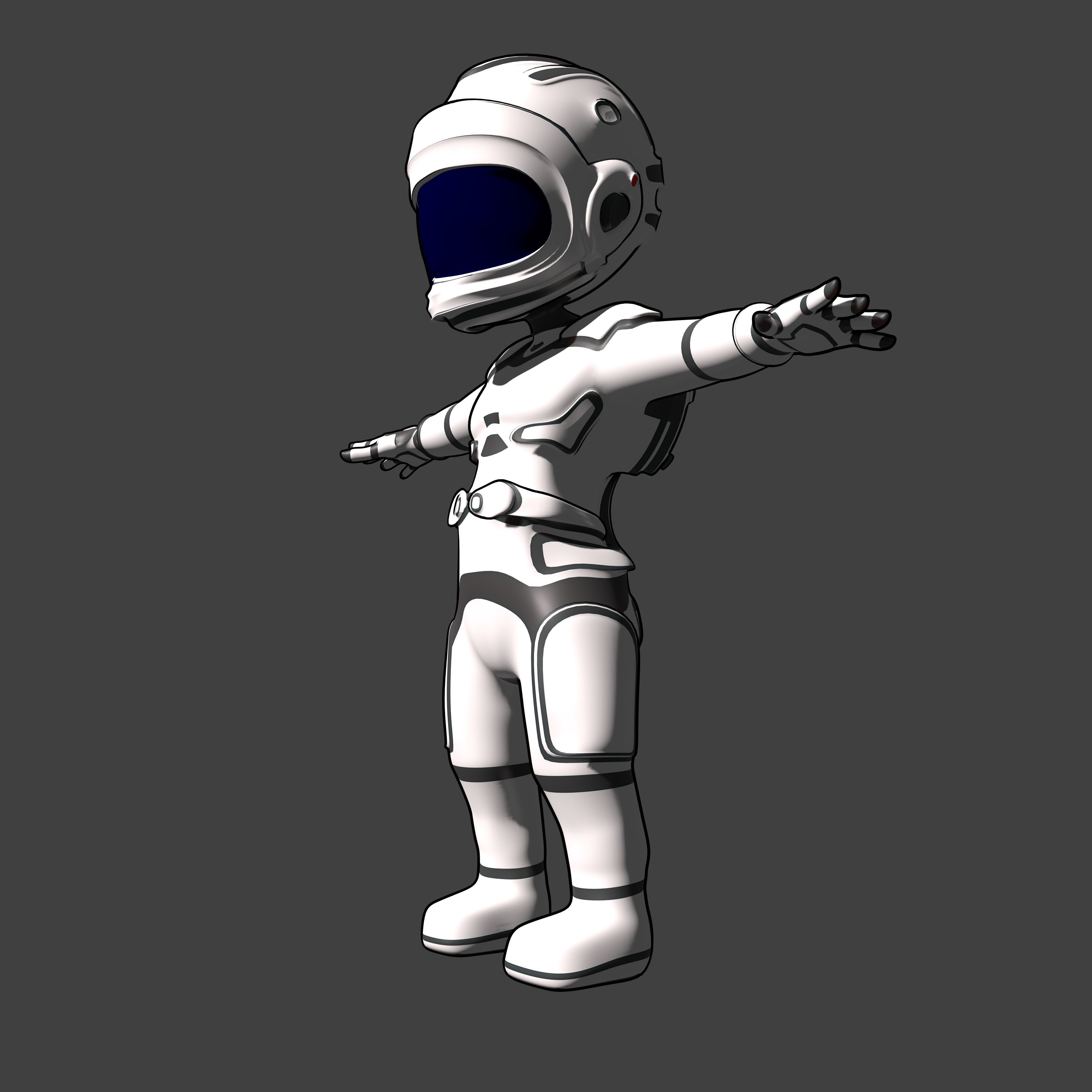 3D Chibi Astronaut - Customizable rigged Model Male or Female Low-poly 3D model_6