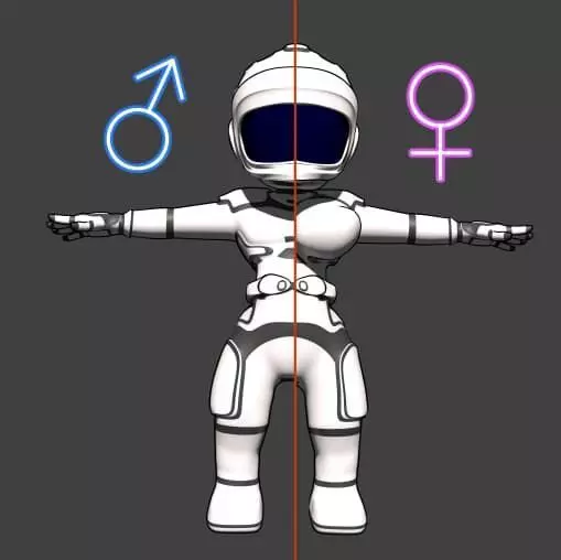 3D Chibi Astronaut - Customizable rigged Model Male or Female Low-poly 3D model_0