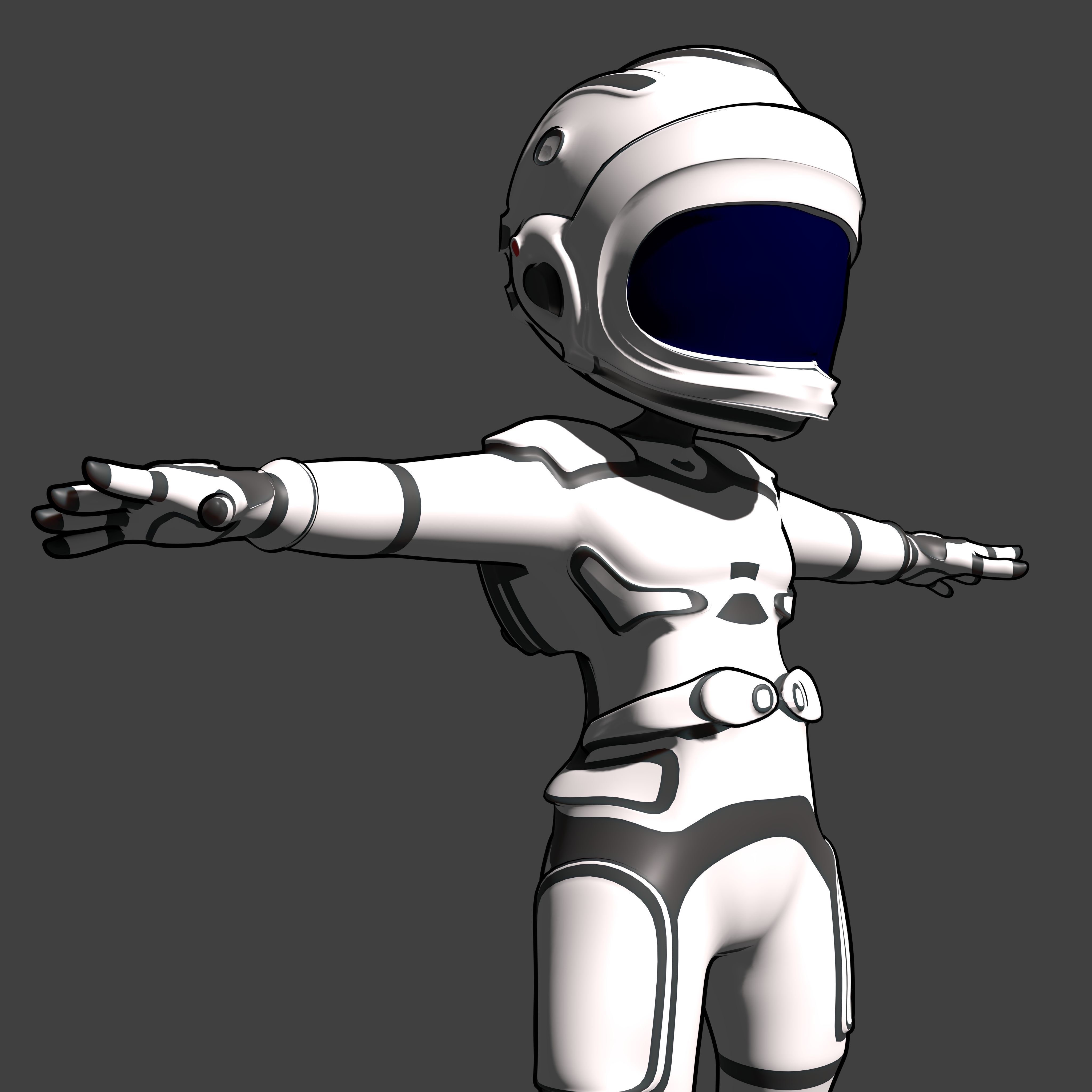 3D Chibi Astronaut - Customizable rigged Model Male or Female Low-poly 3D model_1