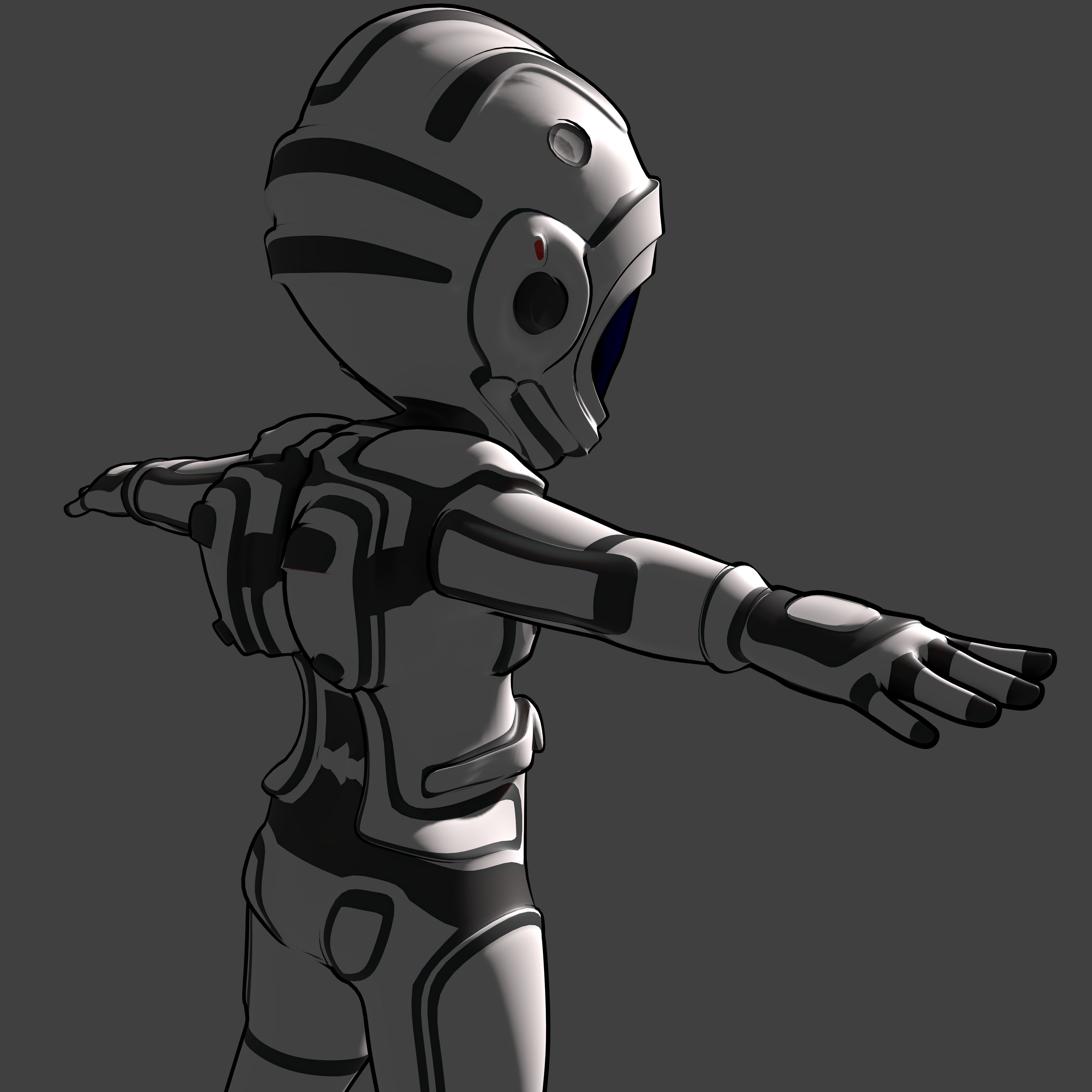 3D Chibi Astronaut - Customizable rigged Model Male or Female Low-poly 3D model_10