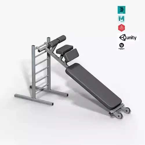 Sit-Up Bench Low-poly 3D model
