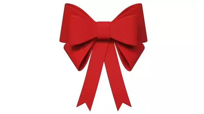 Christmas Bow Ribbon 08 Low-poly 3D model