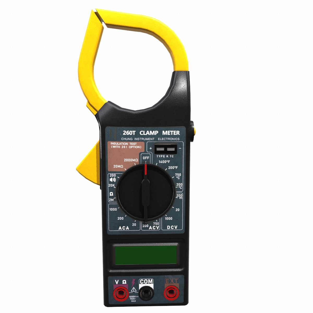 Digital AC Clamp Meter Low Poly  Low-poly 3D model_7
