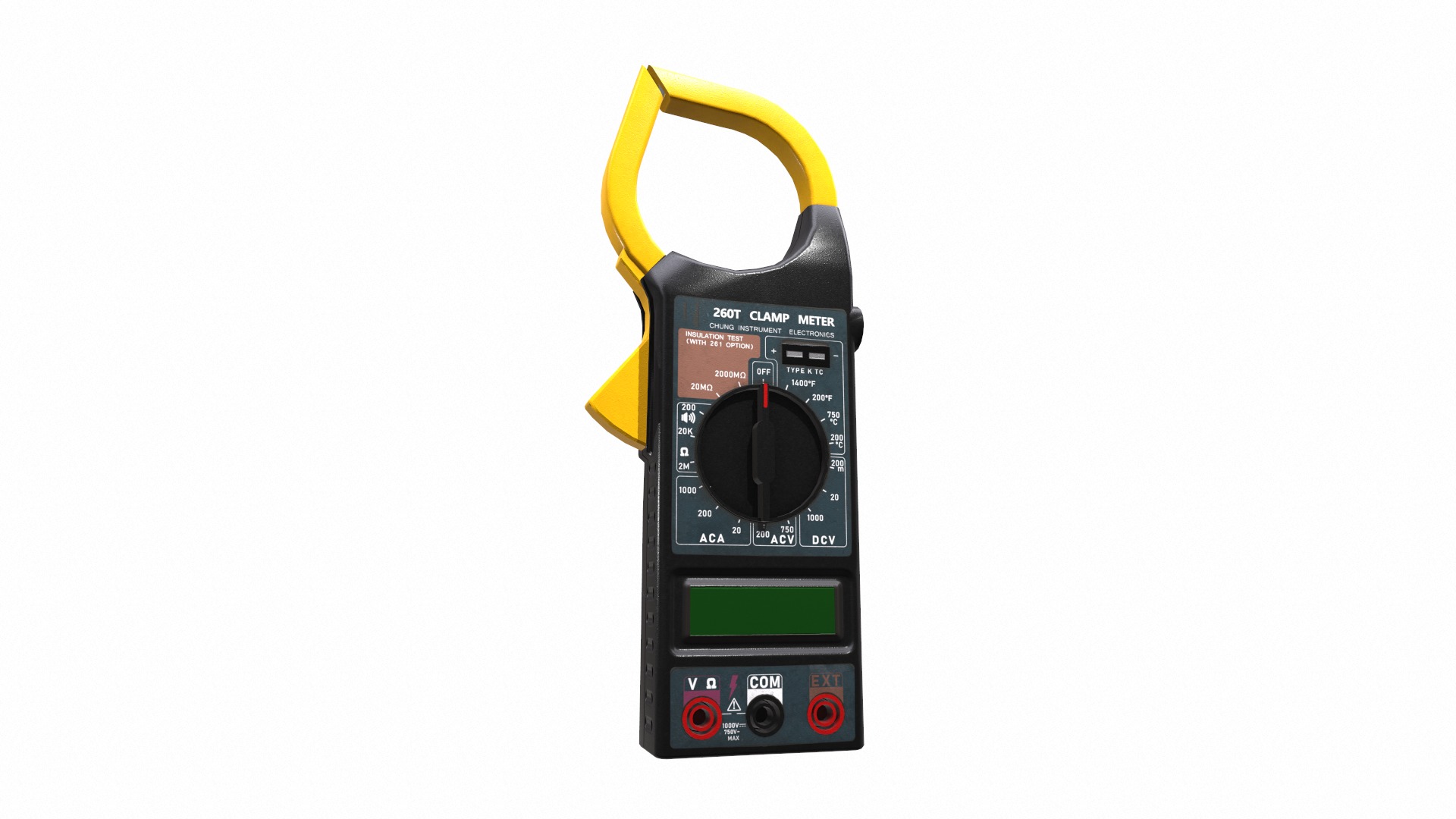 Digital AC Clamp Meter Low Poly  Low-poly 3D model_14