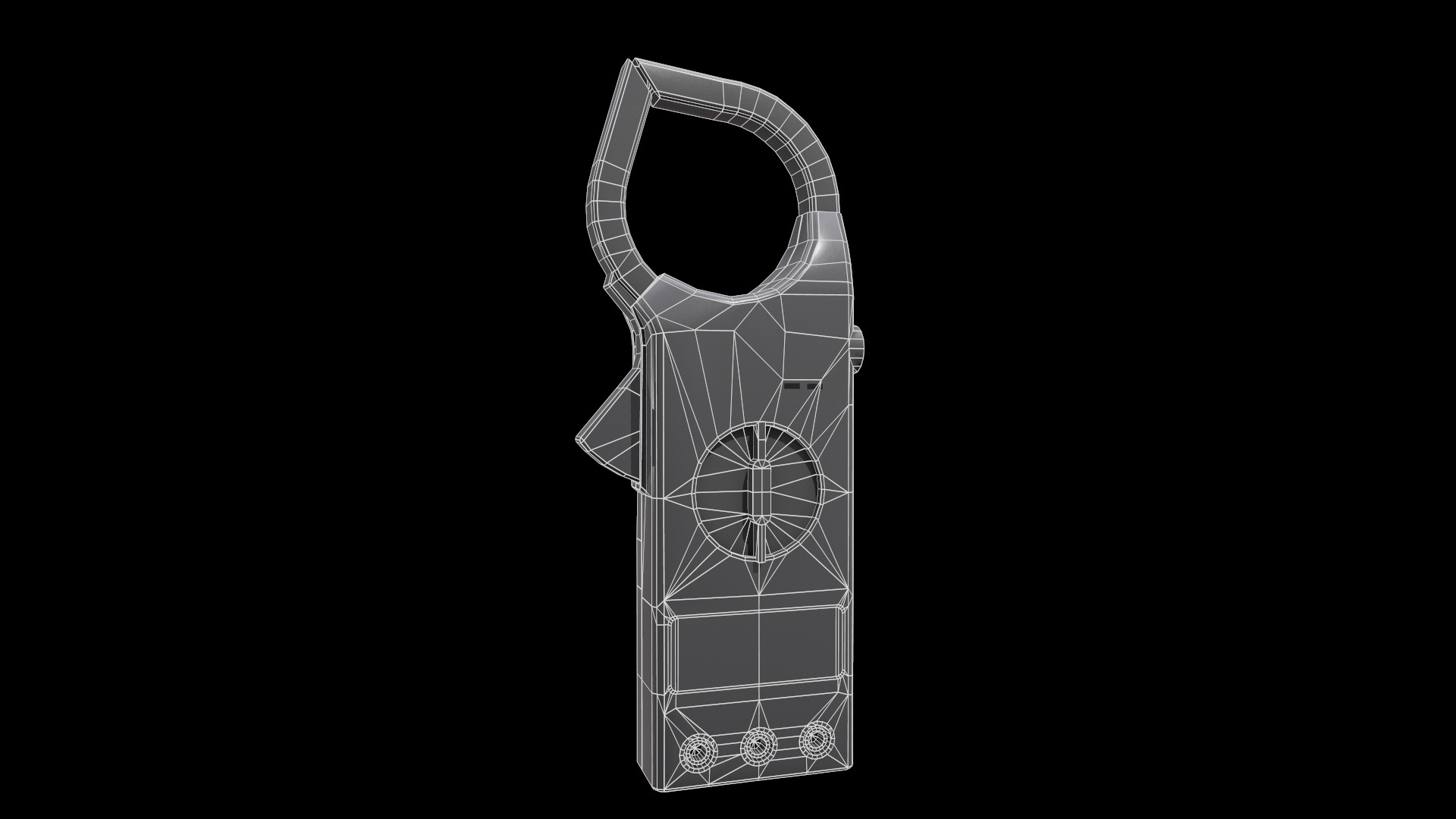 Digital AC Clamp Meter Low Poly  Low-poly 3D model_25