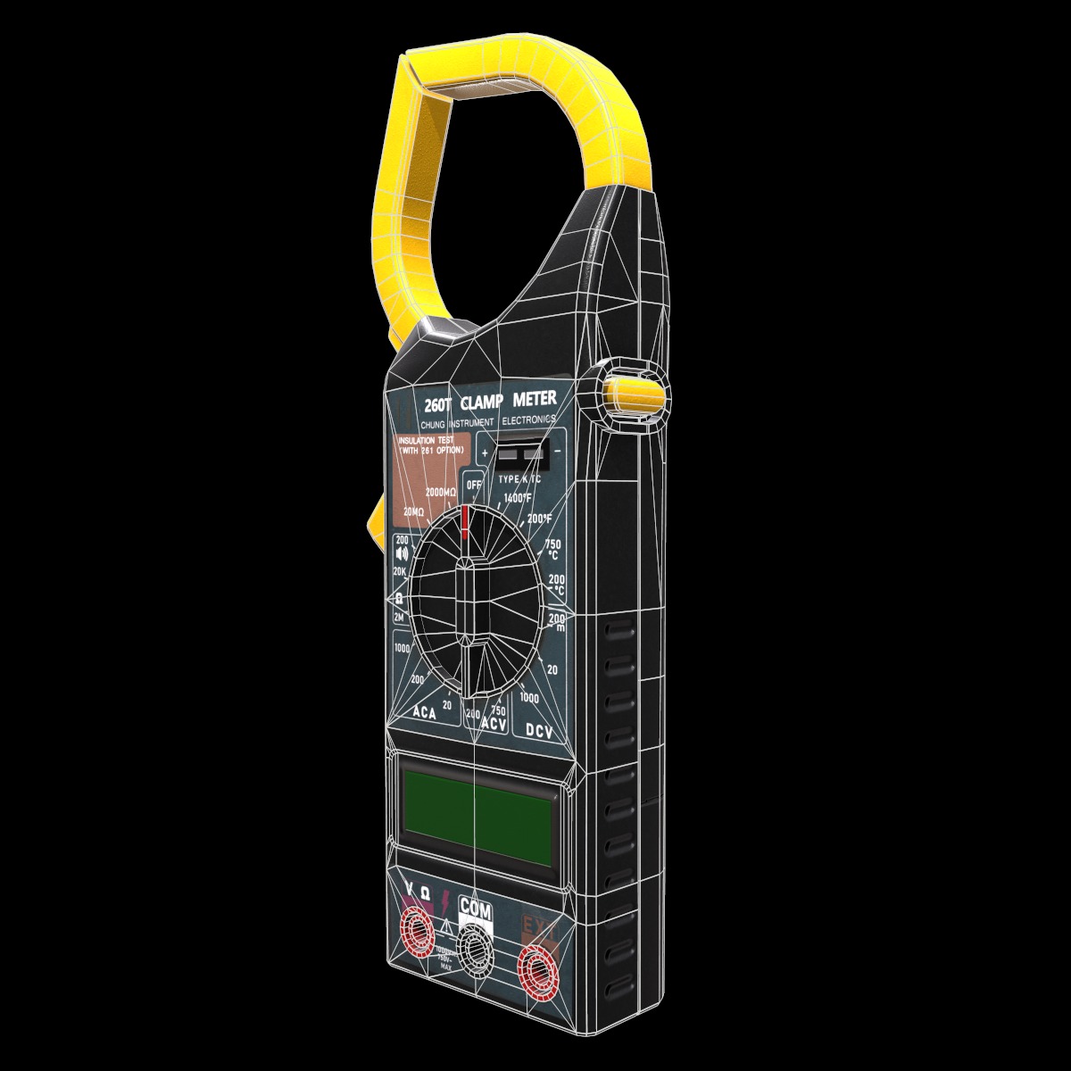 Digital AC Clamp Meter Low Poly  Low-poly 3D model_20