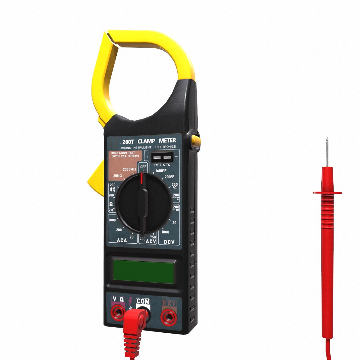 Digital AC Clamp Meter Low Poly  Low-poly 3D model_4