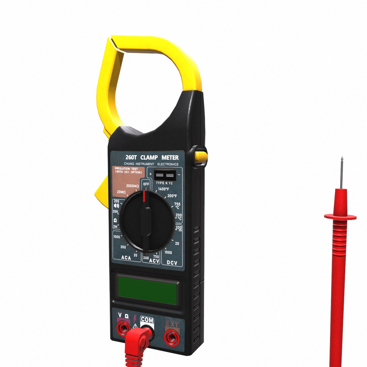 Digital AC Clamp Meter Low Poly  Low-poly 3D model_1