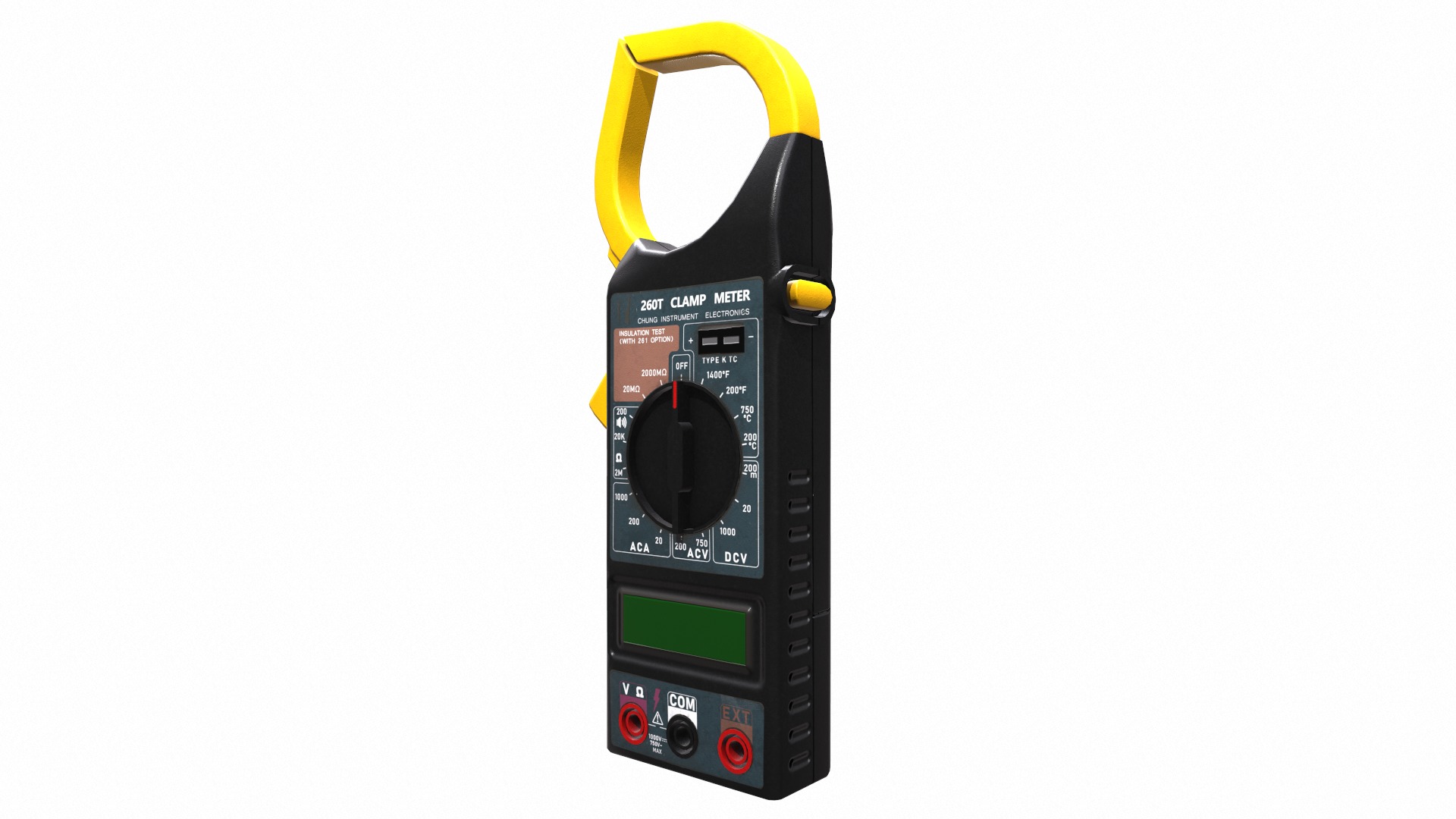 Digital AC Clamp Meter Low Poly  Low-poly 3D model_17