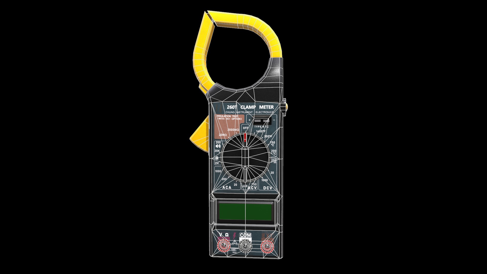 Digital AC Clamp Meter Low Poly  Low-poly 3D model_22