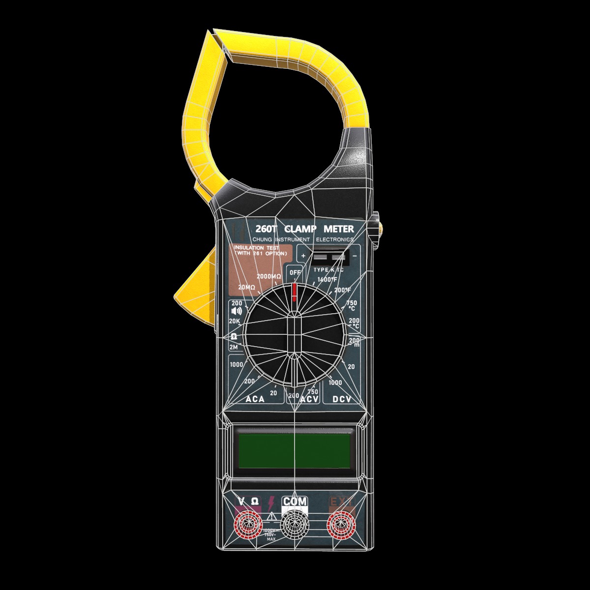 Digital AC Clamp Meter Low Poly  Low-poly 3D model_19